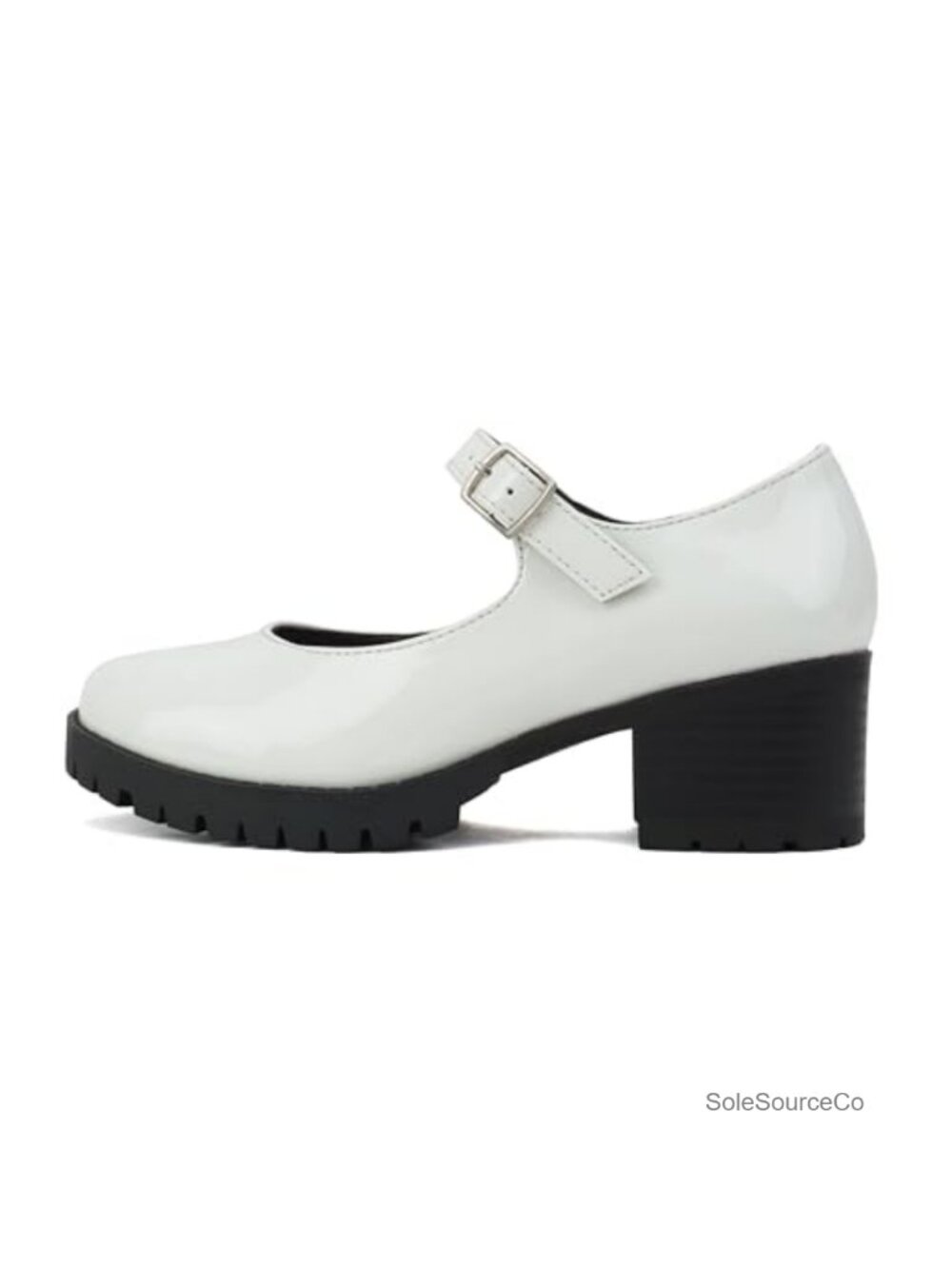 Soda Boxer-2 Mary Jane Block Heel Pump Adjustable Strap Slip-On